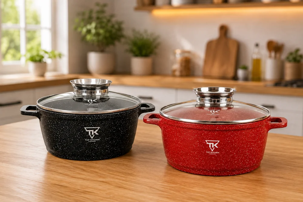Кастрюля Top Kitchen с мраморным покрытием и стеклянной крышкой TK00051 20 см 2,1л
