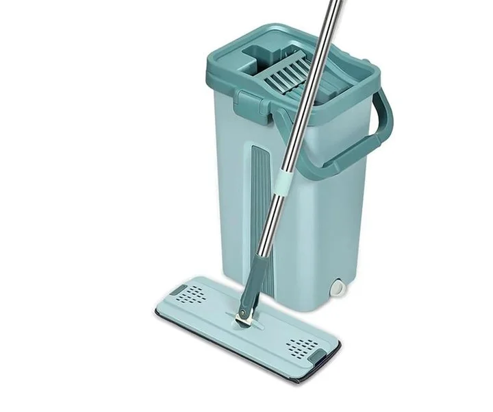 Комплект для уборки швабра лентяй с большим ведром 10л с отжимом Scratch Cleaning Mop